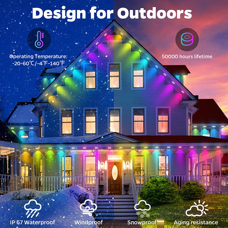 Permanent Outdoor LED String Lights